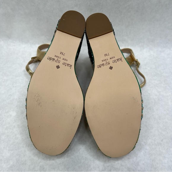 KATE SPADE Dallas Cactus Platform Wedge Sandals - Sz 7 - Picture 15 of 15